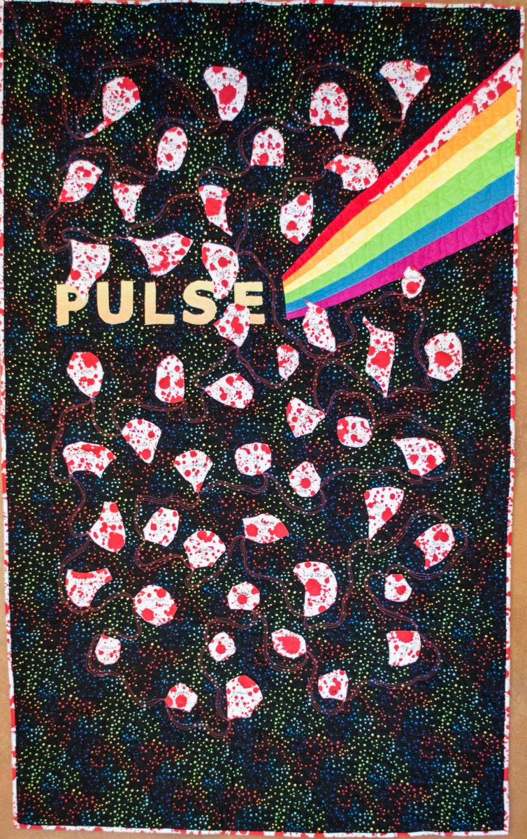 "Can't Find a Pulse"
41" x 65"
In memory of the victims of the mass shootings in Orlando,  Florida, June 2016.
Permanent Collection of Orange County Regional History Center, Orlando, Florida