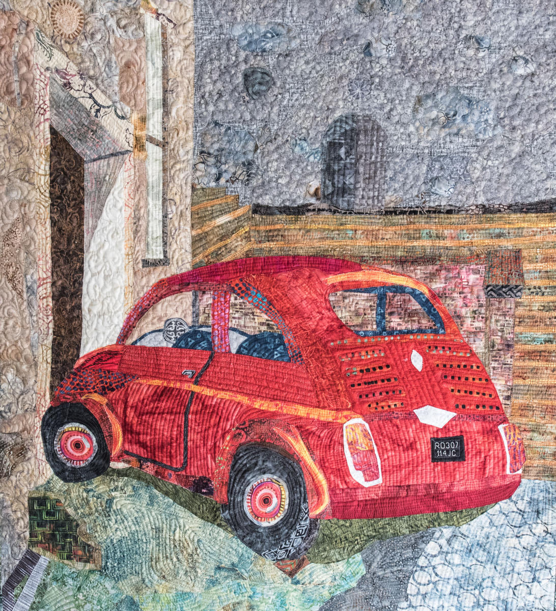 "Rosso Cinquecento"
36" x 44"  $1,500  On tour with SAQA "Made in Europe" exhibition, United Kingdom, France, the Netherlands and Germany, through August 2020.
